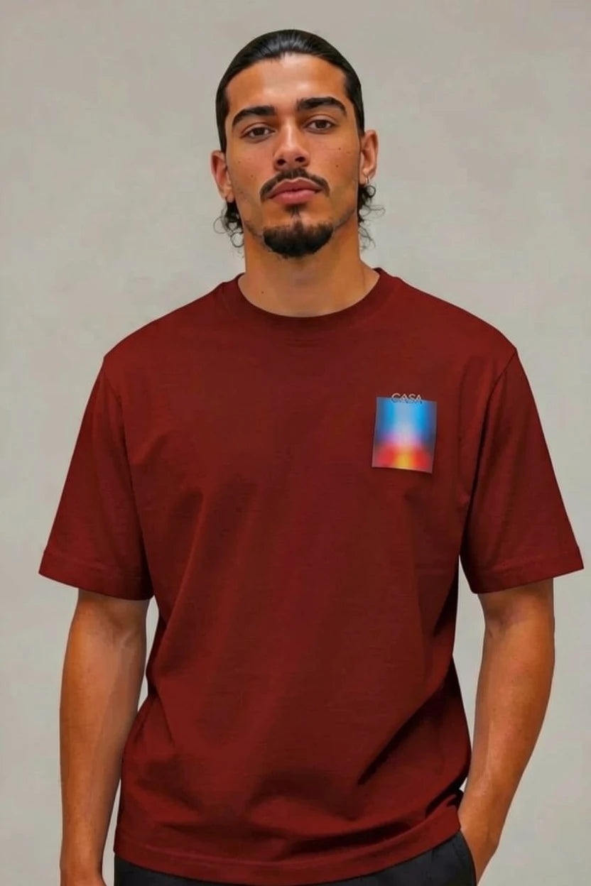 T-Shirt Graphique CASA – Édition Carré Dégradé Flamme