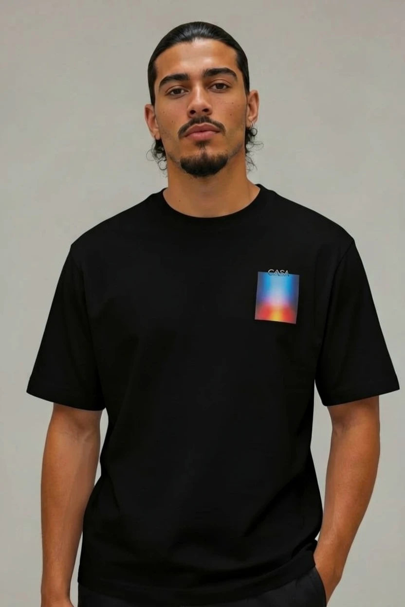 T-Shirt Graphique CASA – Édition Carré Dégradé Flamme
