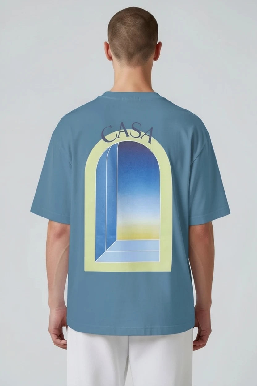 T-shirt homme Casa imprimé fenêtre verte pastel