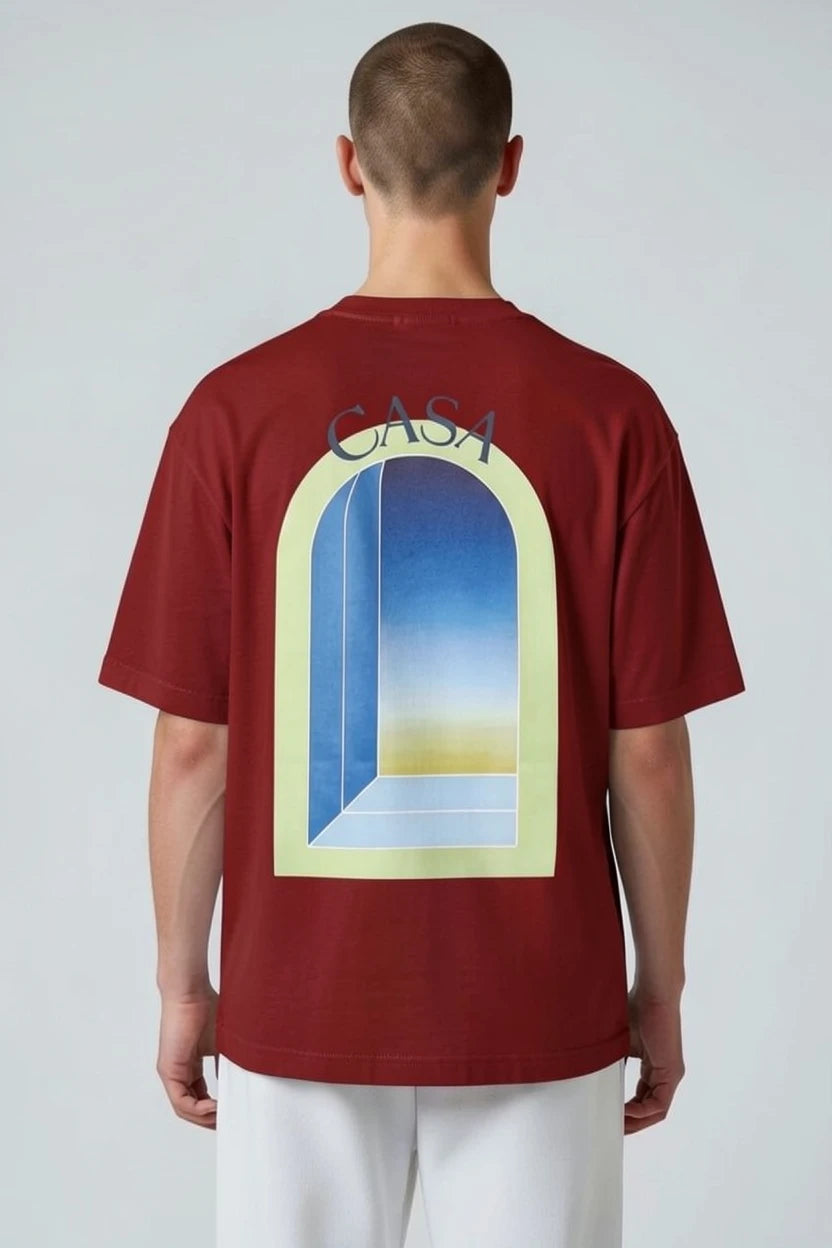 T-shirt homme Casa imprimé fenêtre verte pastel