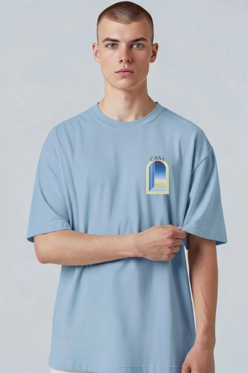 T-shirt homme Casa imprimé fenêtre verte pastel