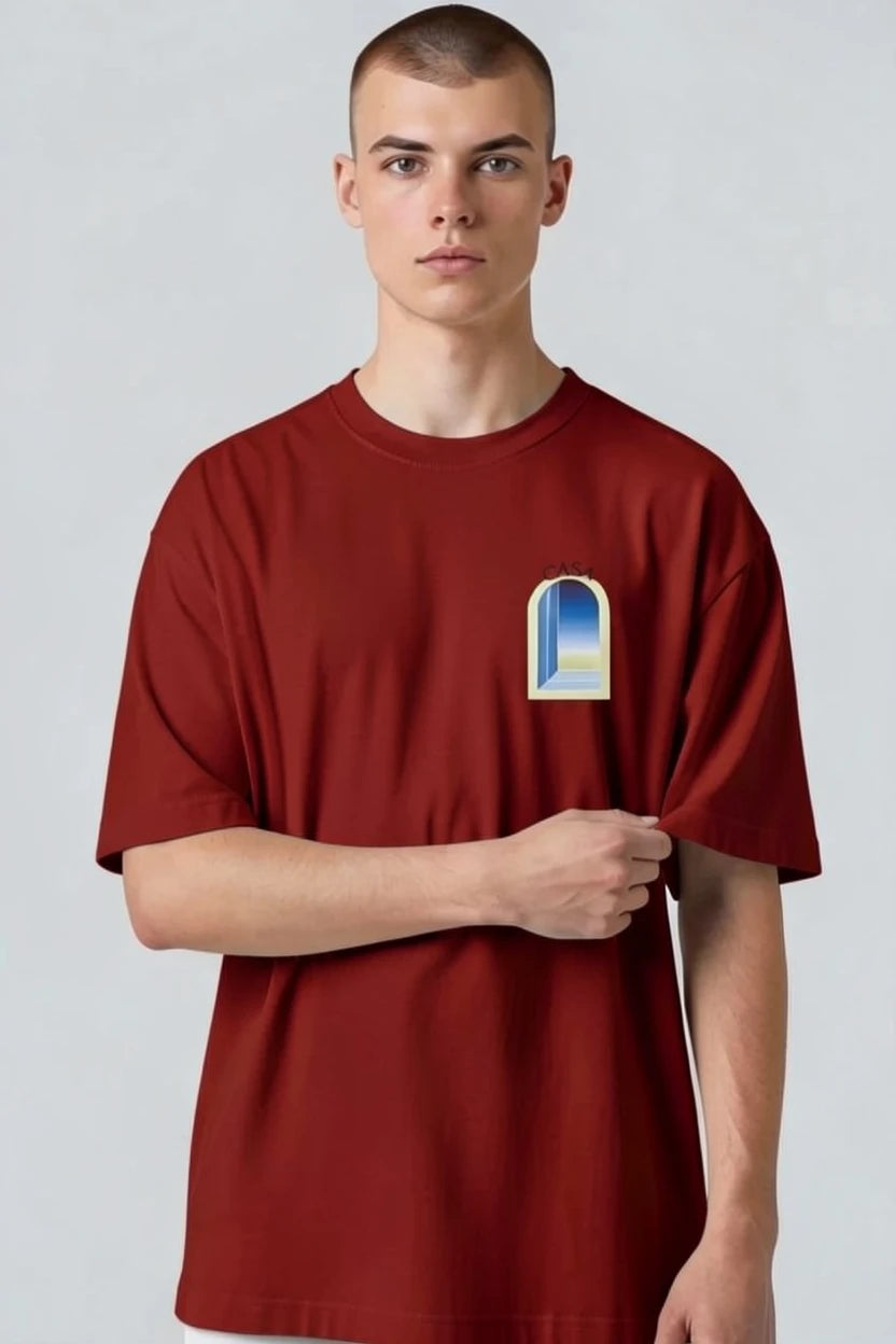 T-shirt homme Casa imprimé fenêtre verte pastel
