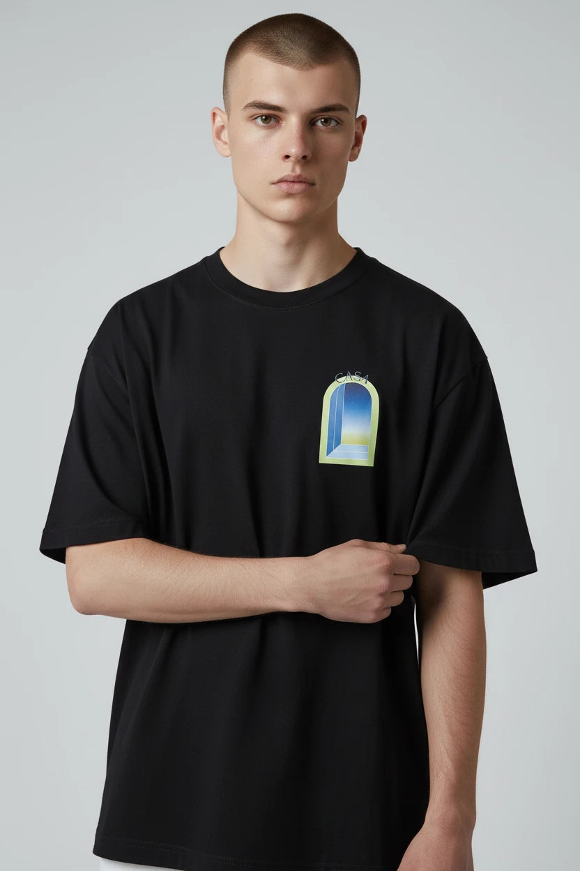 T-shirt homme Casa imprimé fenêtre verte pastel