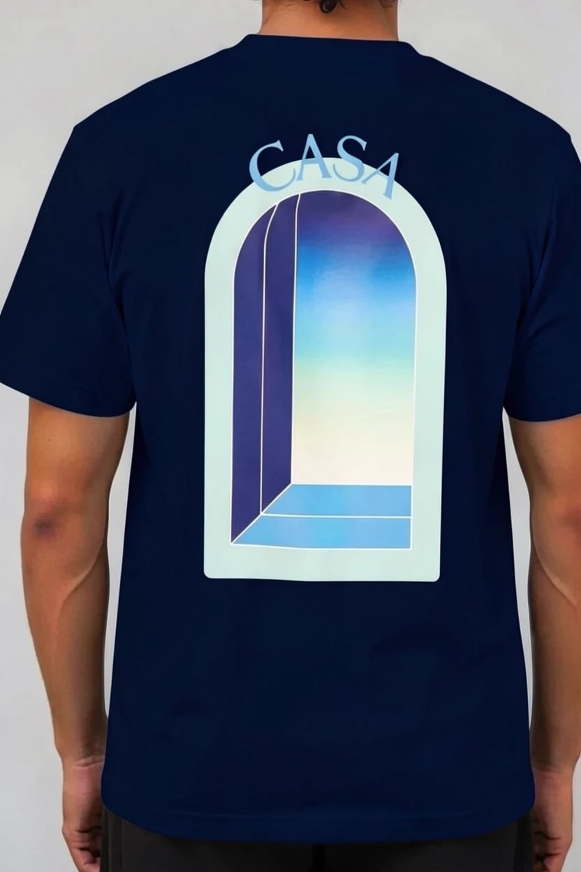 T-Shirt Graphique casa semi oversize – Arche Bleu Turquoise