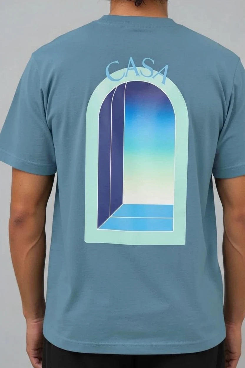 T-Shirt Graphique CASA – Arche Bleu Turquoise