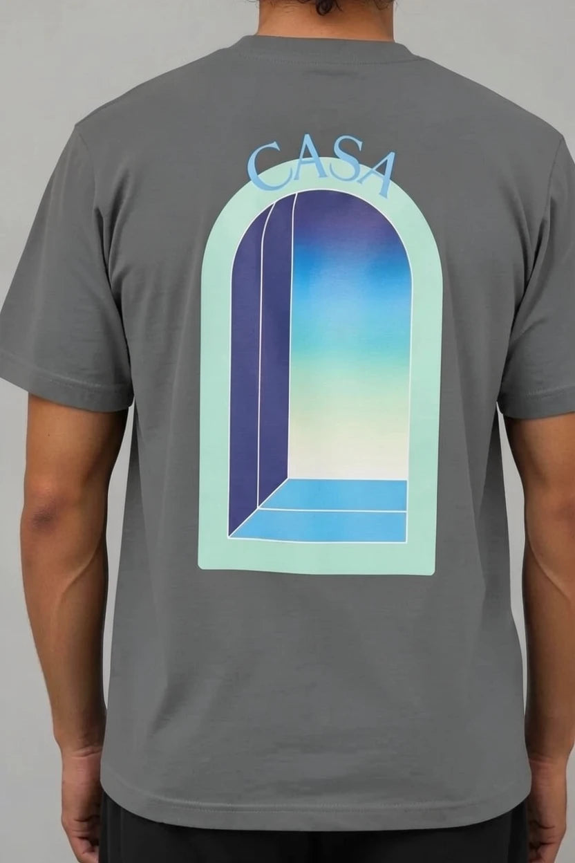 T-Shirt Graphique CASA – Arche Bleu Turquoise