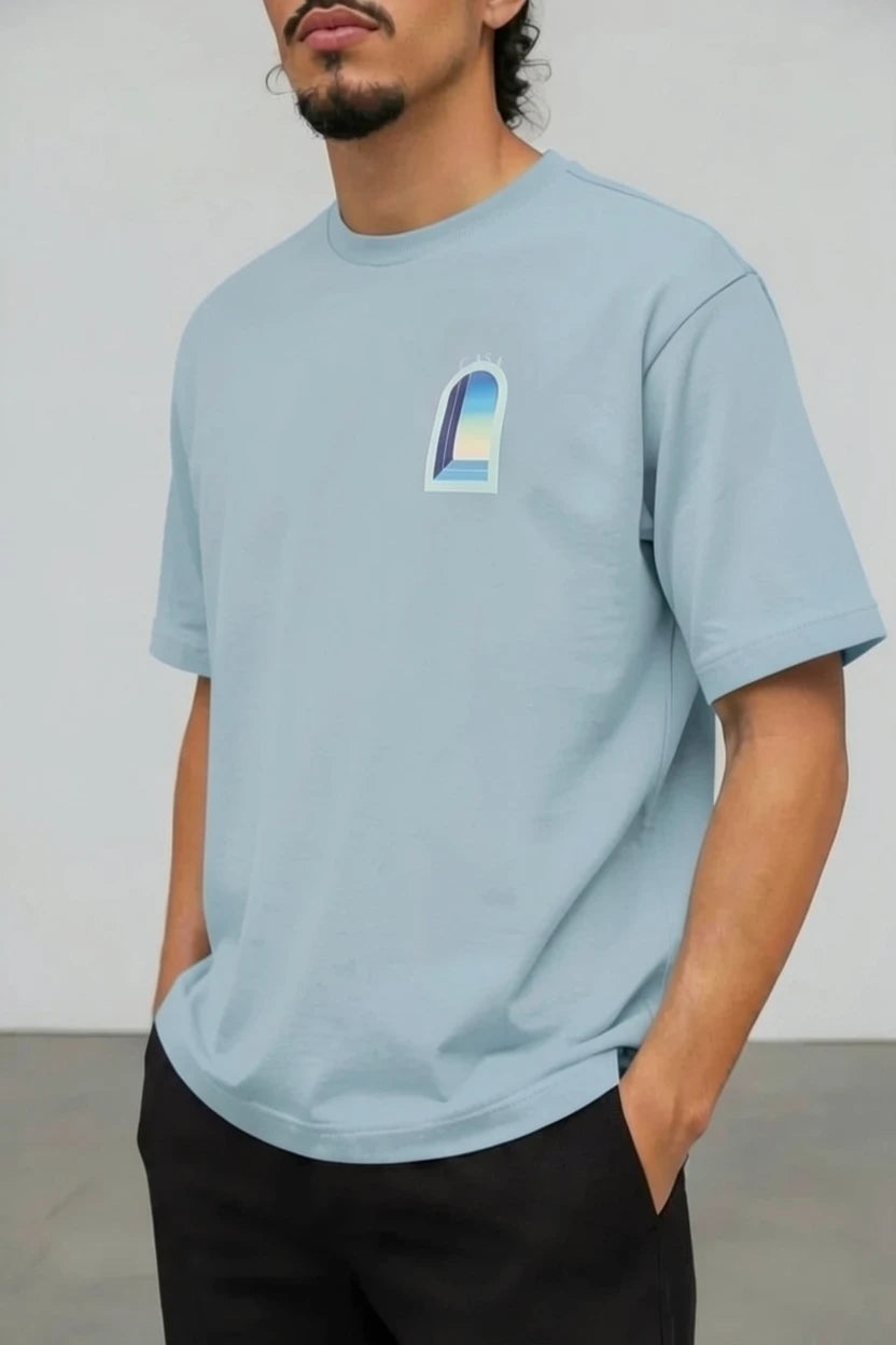 T-Shirt Graphique CASA – Arche Bleu Turquoise