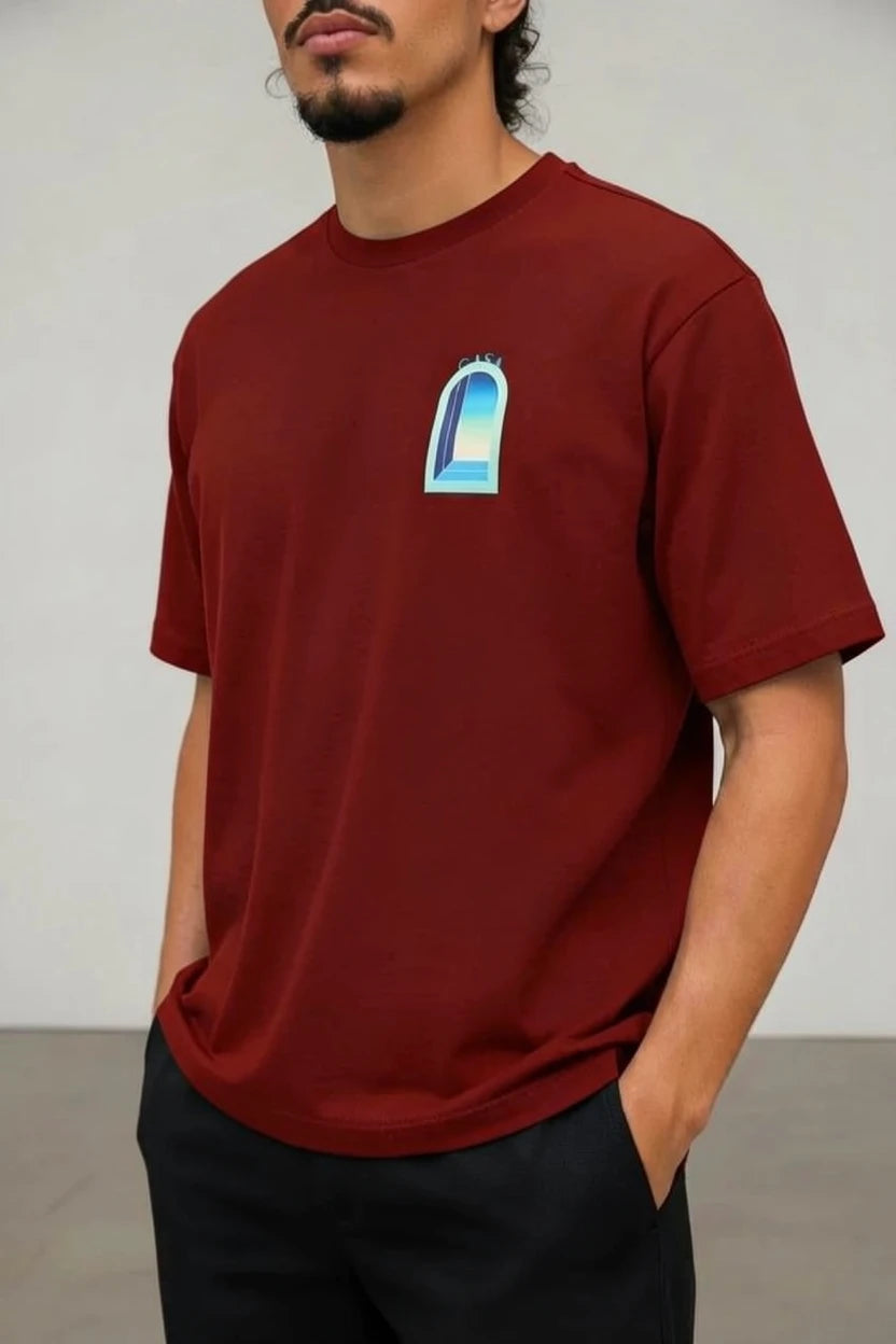 T-Shirt Graphique CASA – Arche Bleu Turquoise