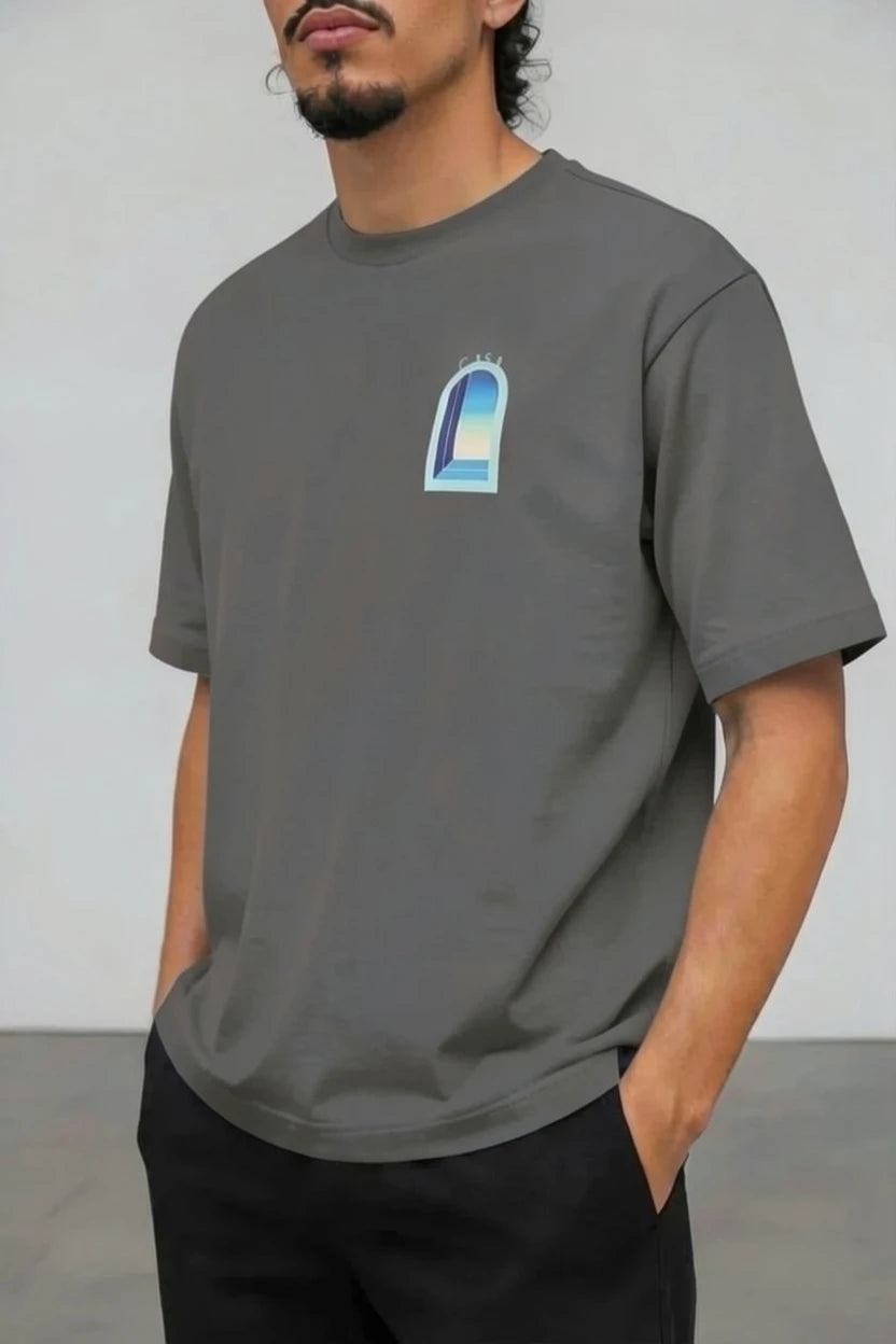 T-Shirt Graphique CASA – Arche Bleu Turquoise