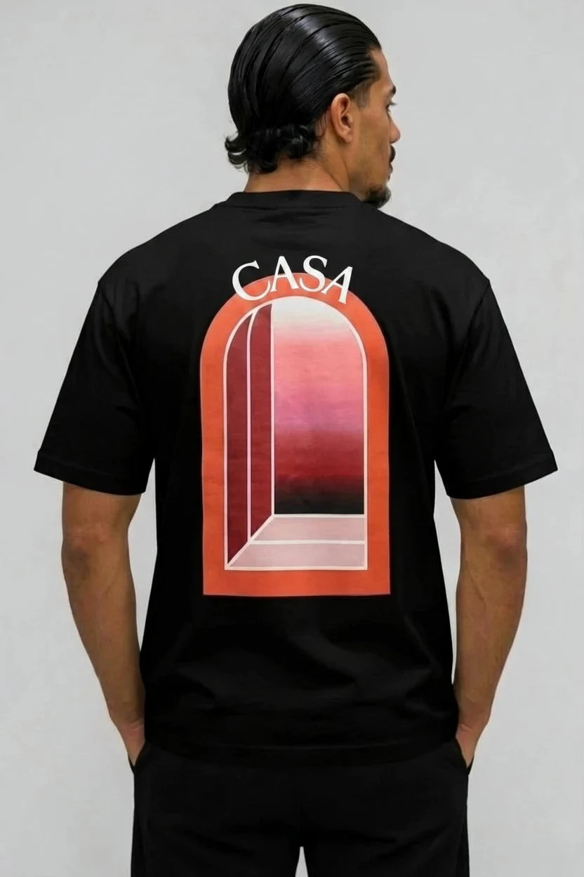 T-Shirt Graphique casa semi oversize – Édition arche Rose