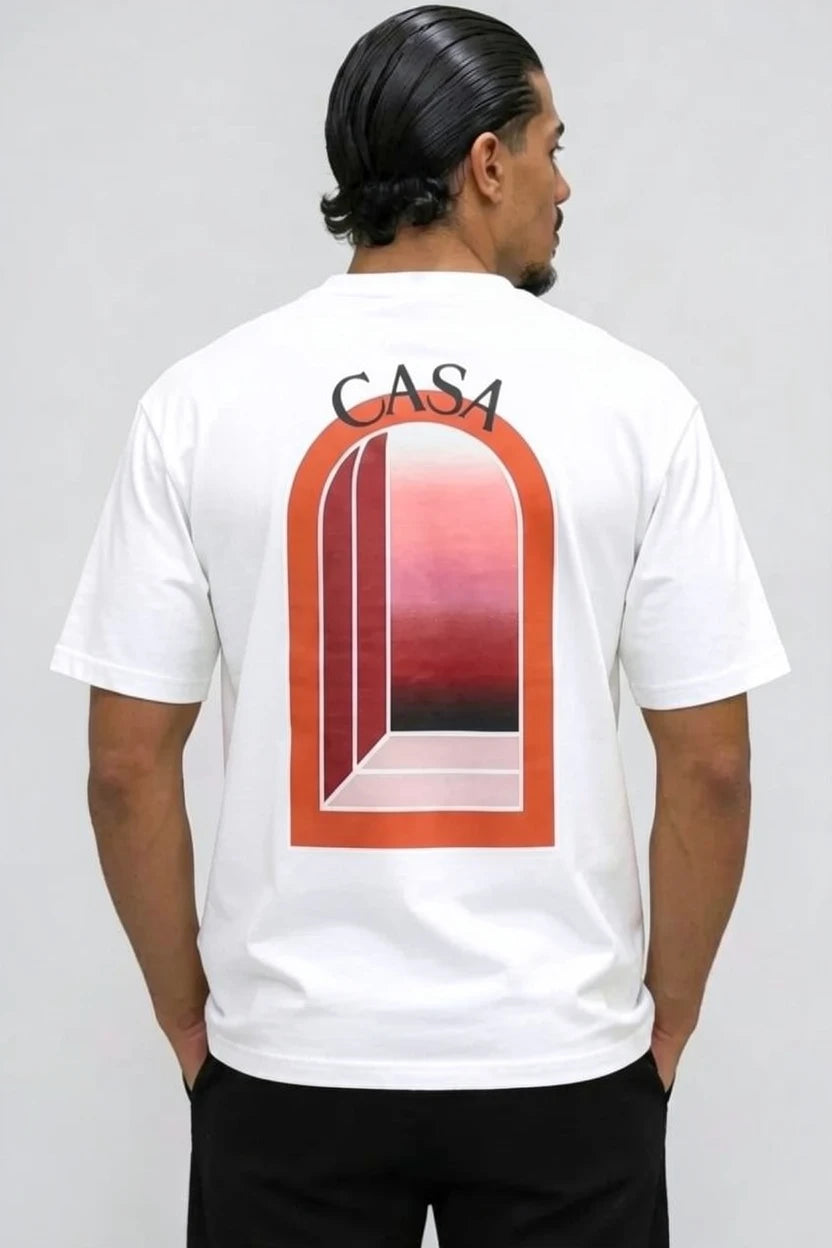 T-Shirt Graphique casa semi oversize – Édition arche Rose