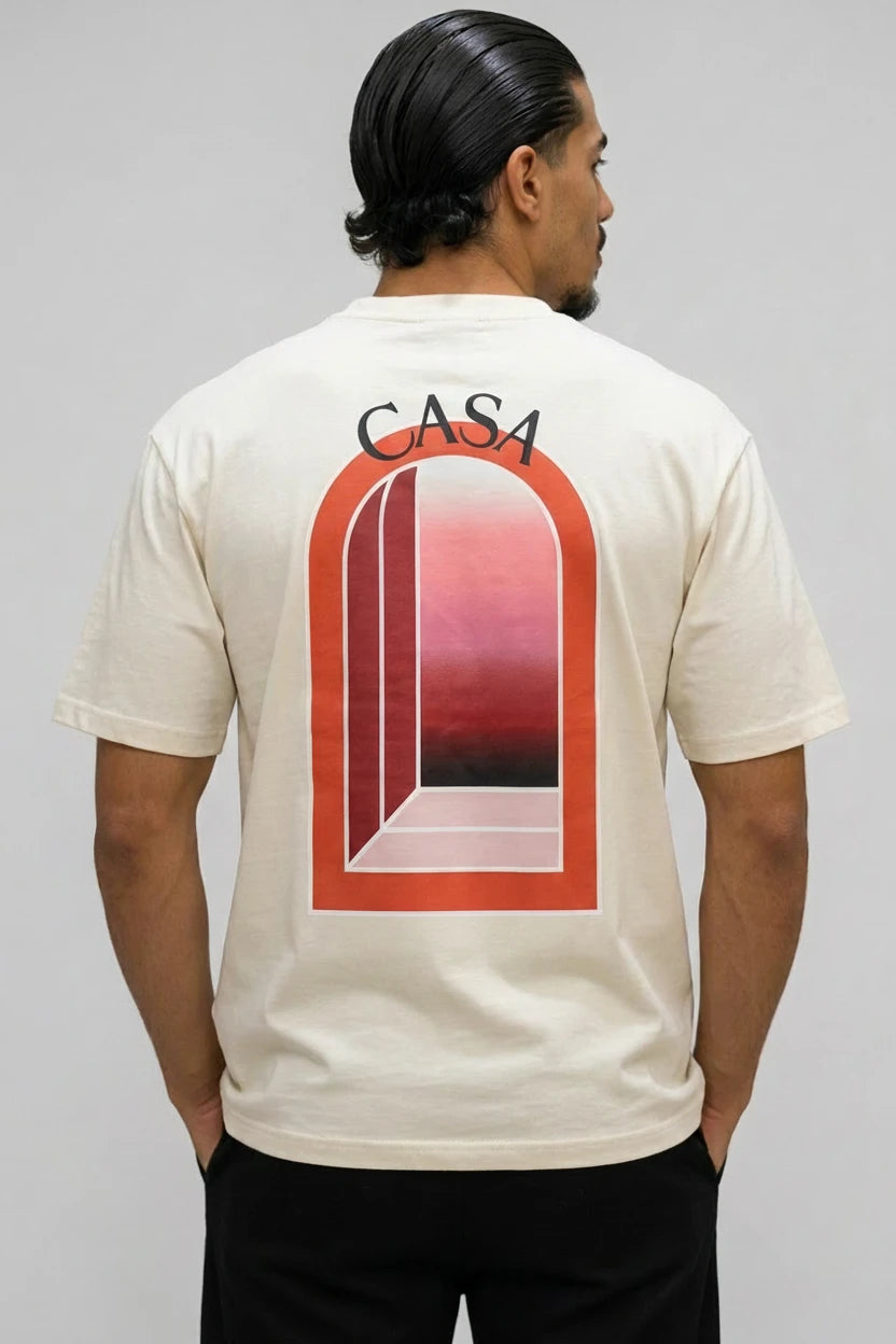 T-Shirt Graphique casa – Édition arche Rose