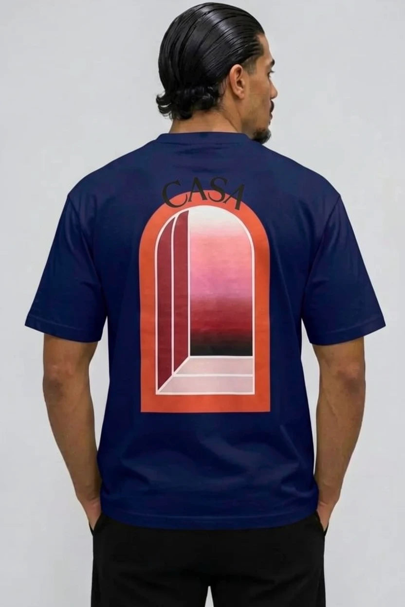 T-Shirt Graphique casa semi oversize – Édition arche Rose