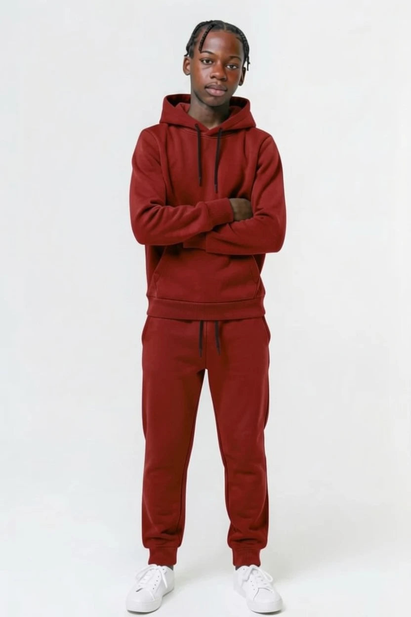 Ensemble Survêtement Enfant Uni Sweat à Capuche