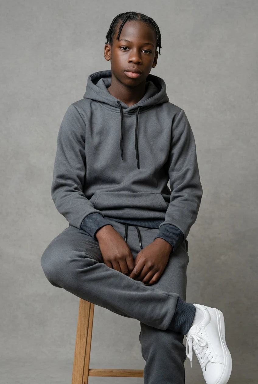 Ensemble Survêtement Enfant Uni Sweat à Capuche