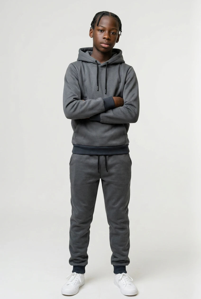 Ensemble Survêtement Enfant Uni Sweat à Capuche