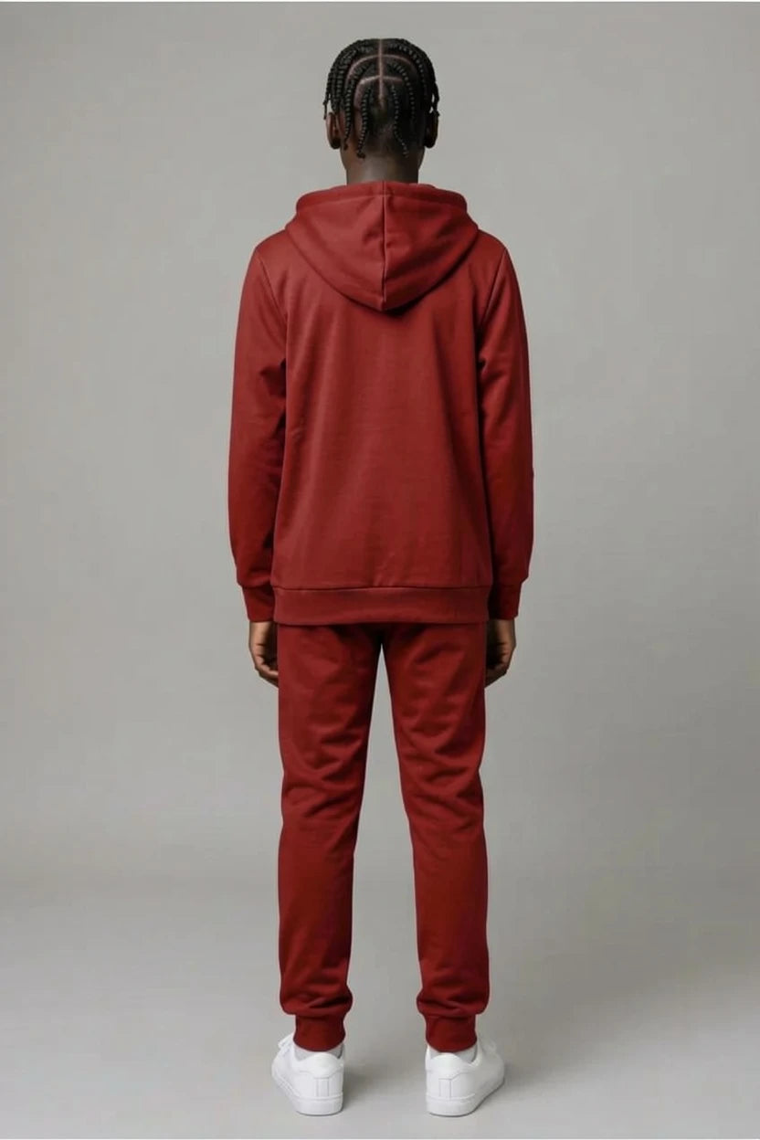 Ensemble Survêtement Enfant Uni Veste Zippée à Capuche
