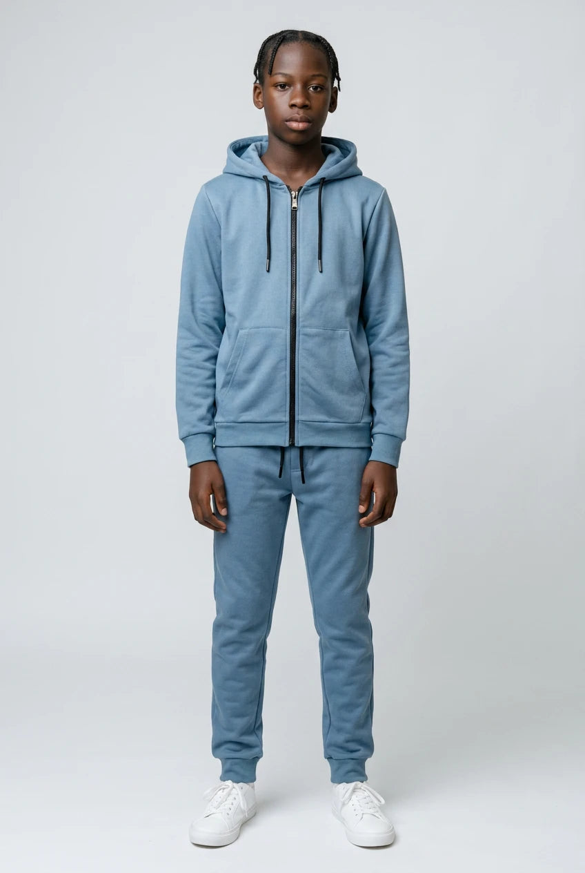 Ensemble Survêtement Enfant Uni Veste Zippée à Capuche
