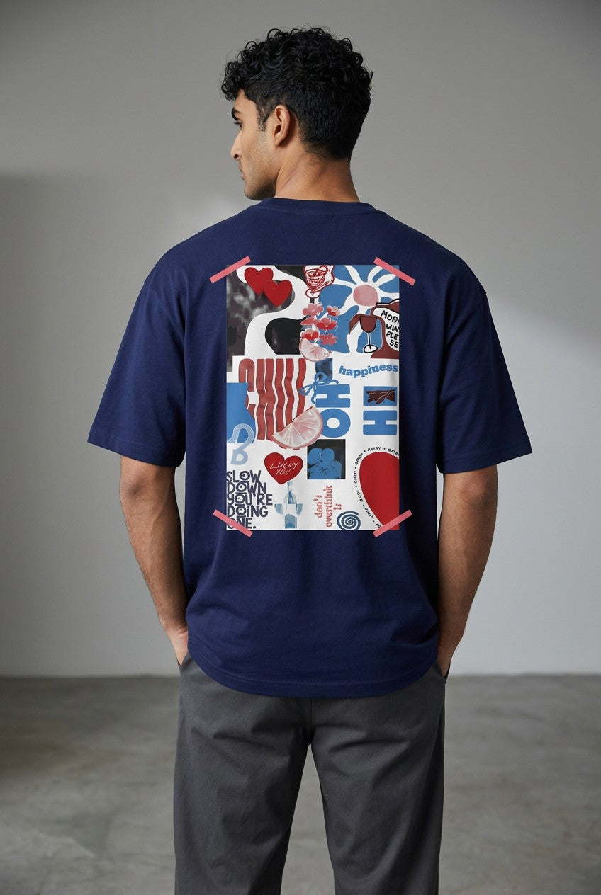 T-shirt Homme semi oversize "CHILL & Happiness"