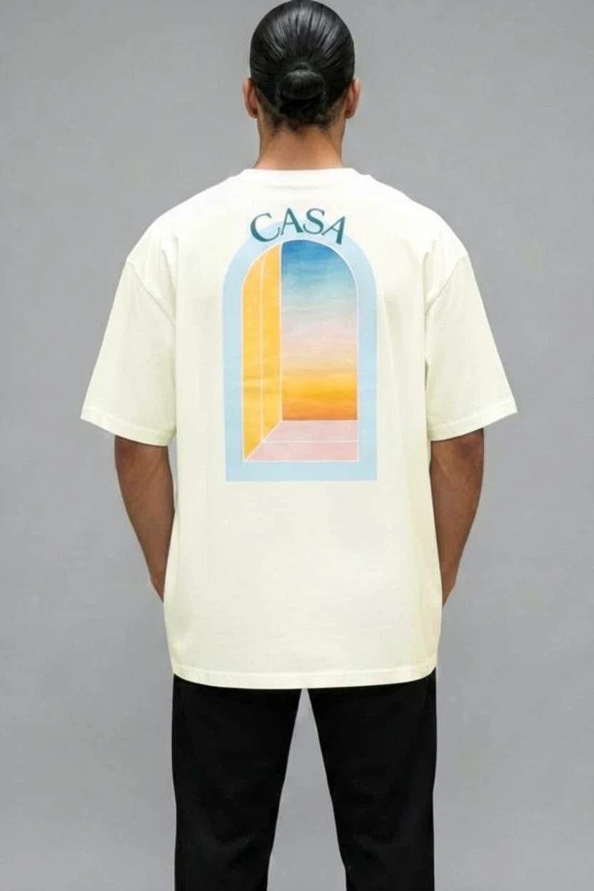 T-Shirt Graphique Casa semi oversize – porte turquoise