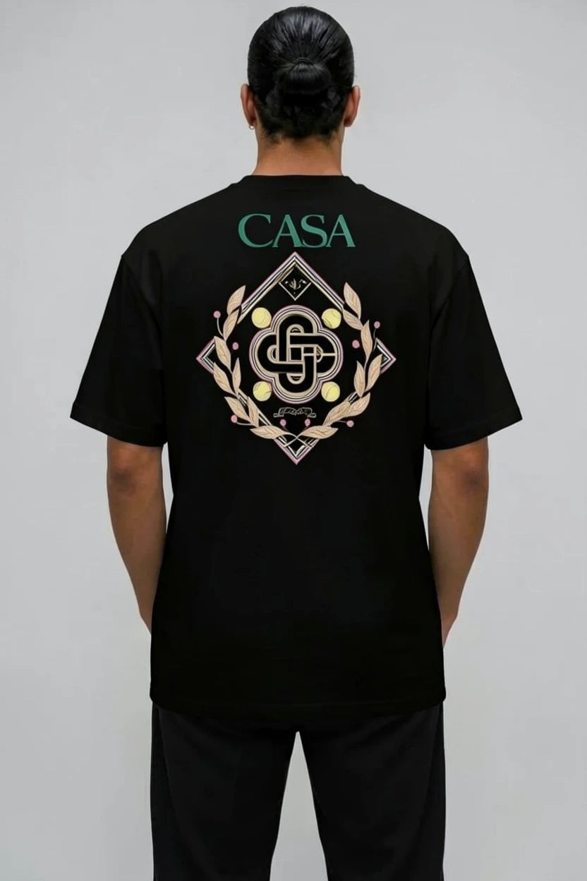 T-shirt Casa — Blason romain écriture verte