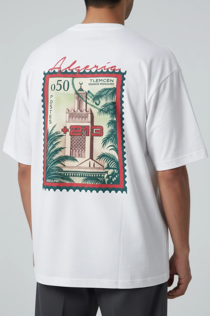 T-shirt homme Algeria 213 timbre vintage