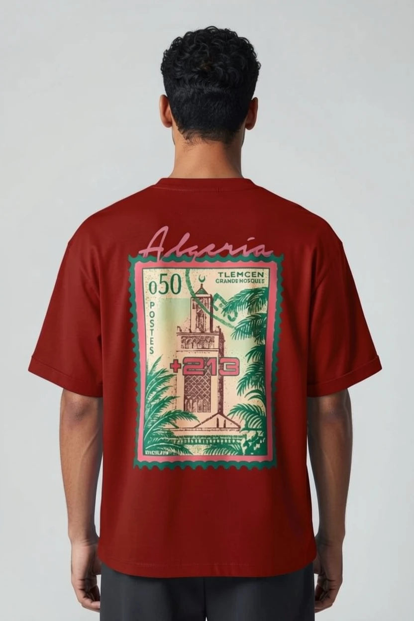 T-shirt homme Algeria 213 timbre vintage