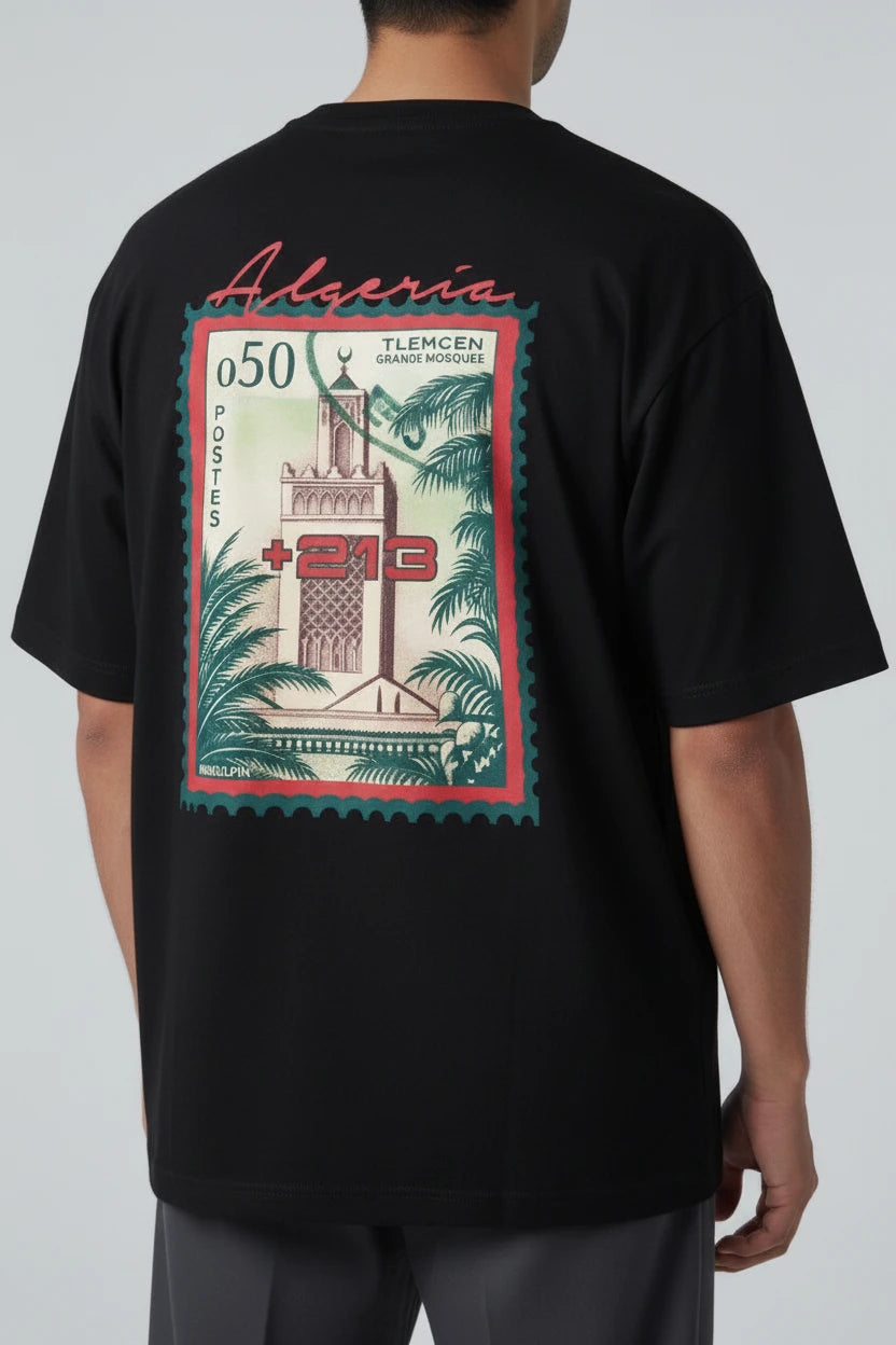 T-shirt homme Algeria 213 timbre vintage