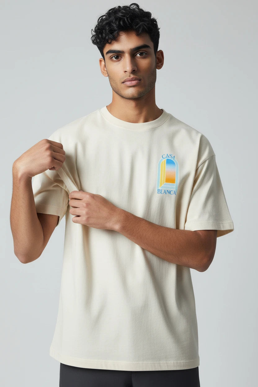 T-shirt homme Casa Blanca imprimé fenêtre graphique