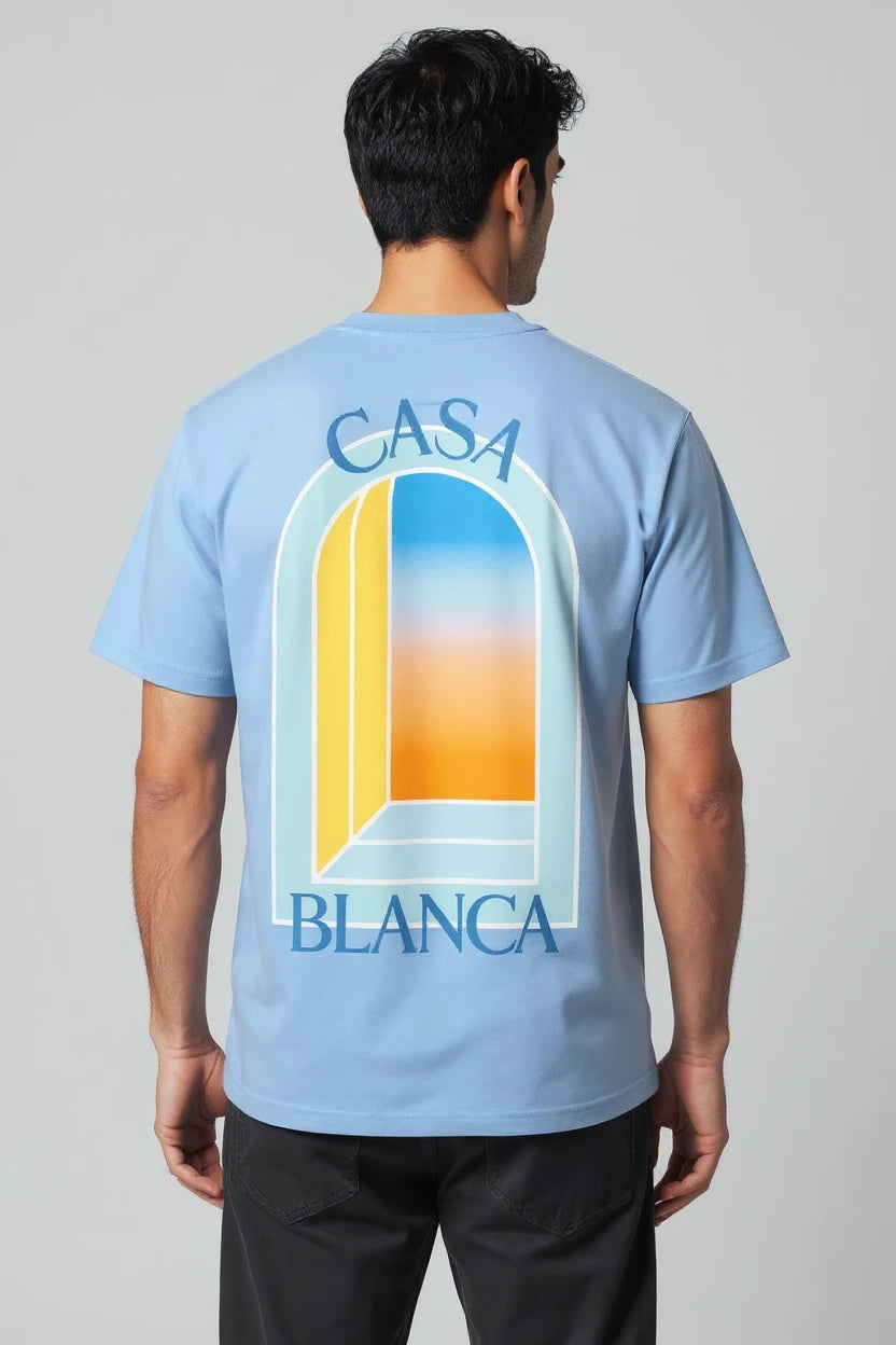 T-shirt homme Casa Blanca imprimé fenêtre graphique