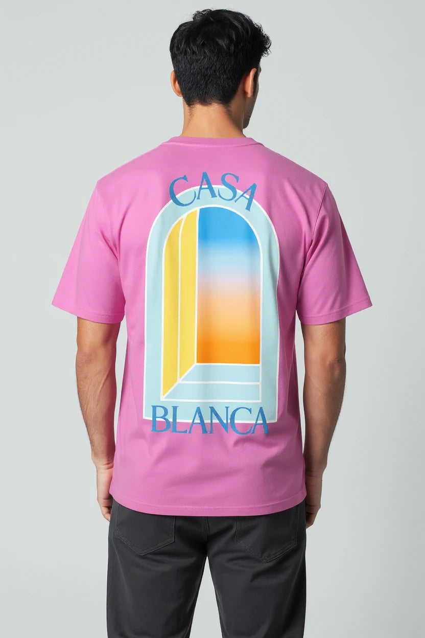 T-shirt homme Casa Blanca imprimé fenêtre graphique