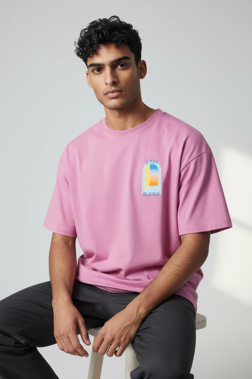 T-shirt homme Casa Blanca imprimé fenêtre graphique