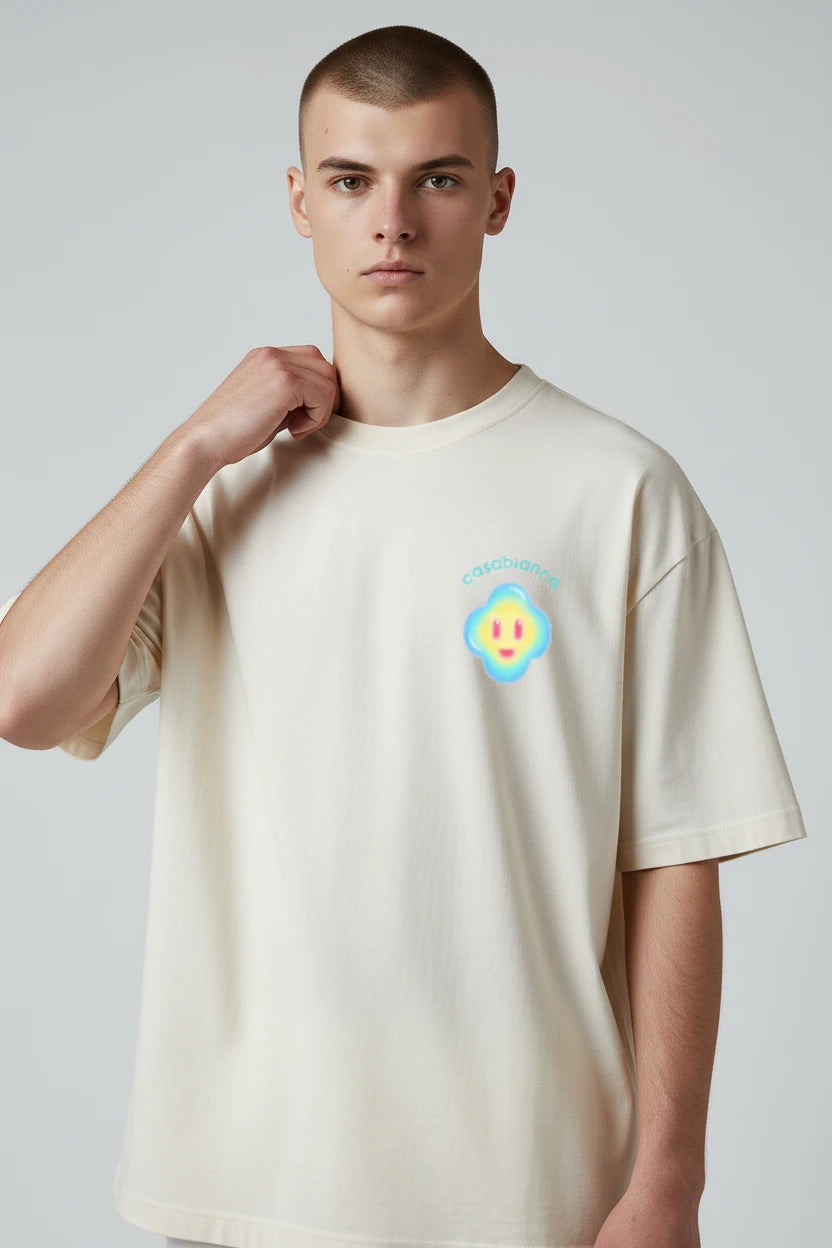T-shirt homme Casablanca logo pastel streetwear