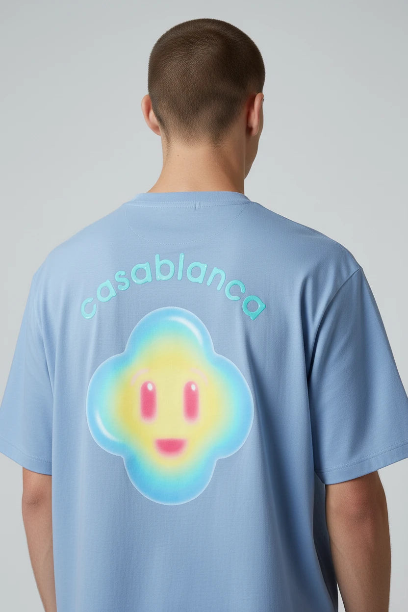 T-shirt homme Casablanca logo pastel streetwear