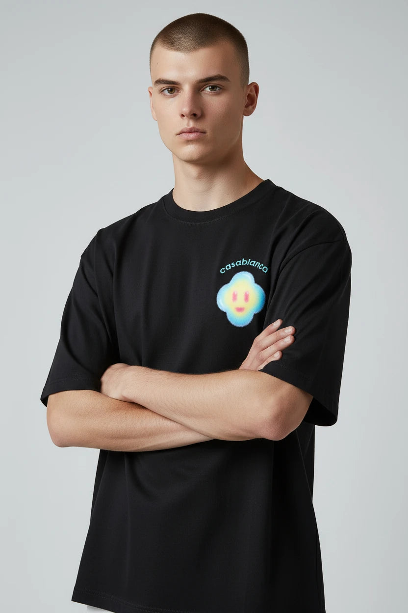 T-shirt homme Casablanca logo pastel streetwear