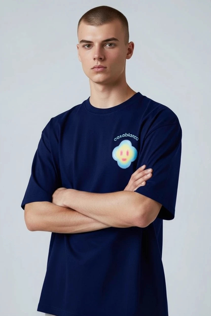 T-shirt homme Casablanca logo pastel streetwear