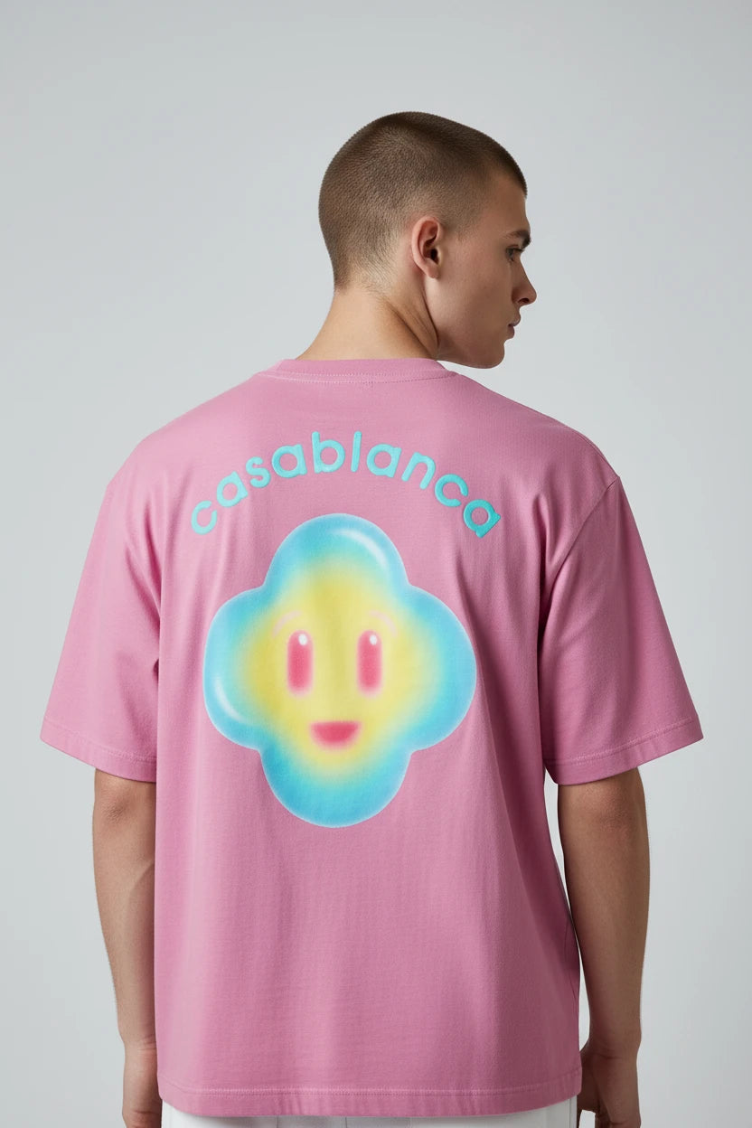 T-shirt homme Casablanca logo pastel streetwear