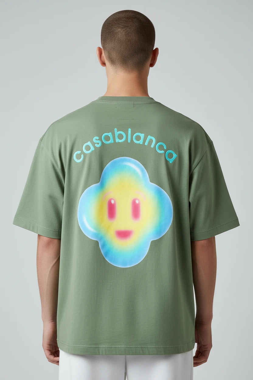T-shirt homme Casablanca logo pastel streetwear