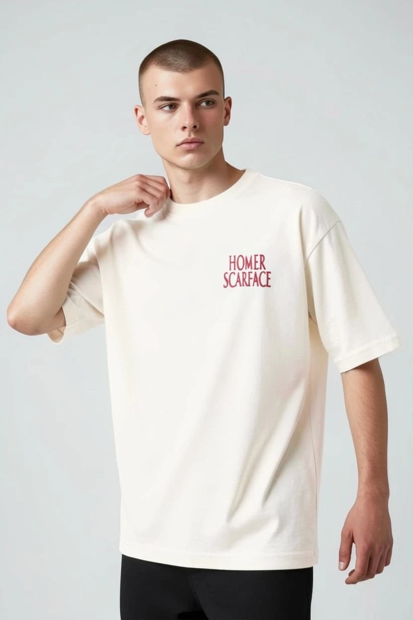 T-shirt homme Homer Scarface imprimé cartoon