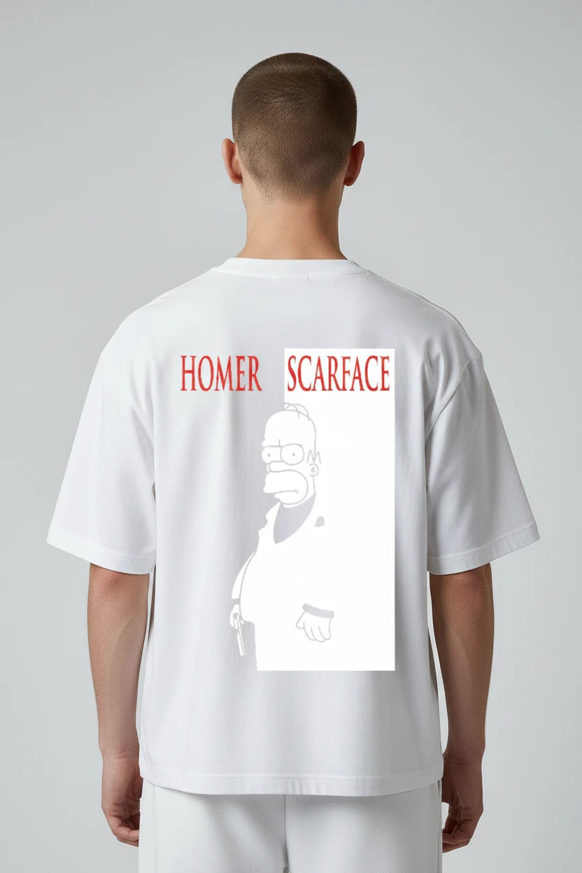 T-shirt homme Homer Scarface imprimé cartoon