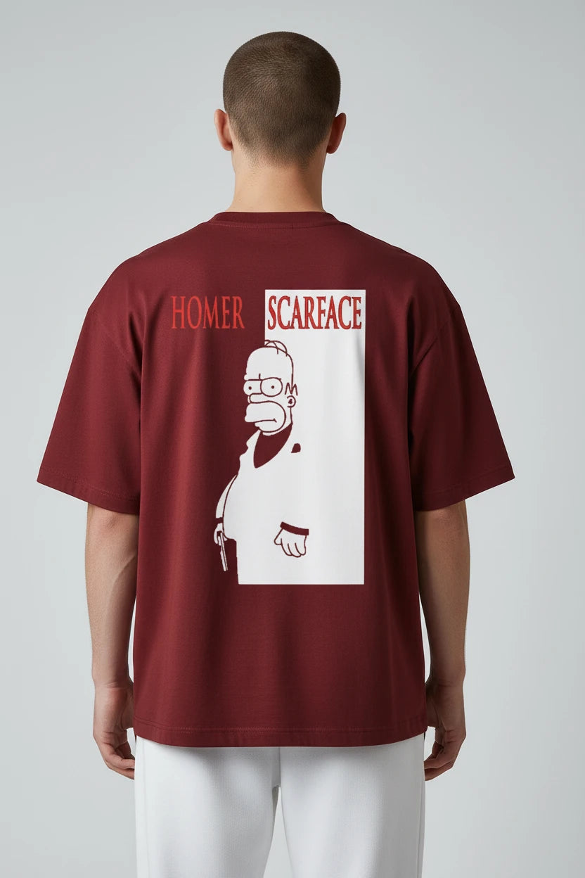 T-shirt homme Homer Scarface imprimé cartoon