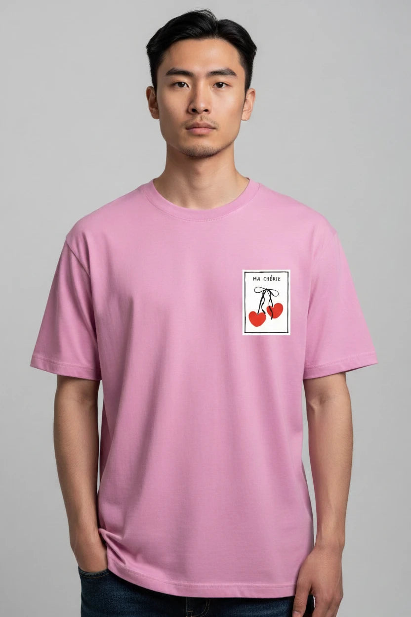 T-shirt homme Ma Chérie imprimé cerise cœur