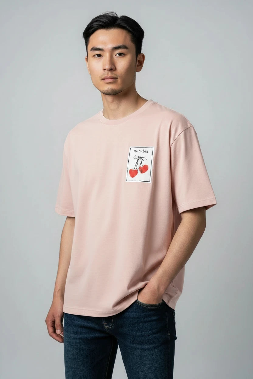 T-shirt homme Ma Chérie imprimé cerise cœur