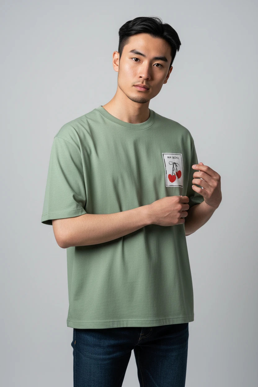 T-shirt homme Ma Chérie imprimé cerise cœur