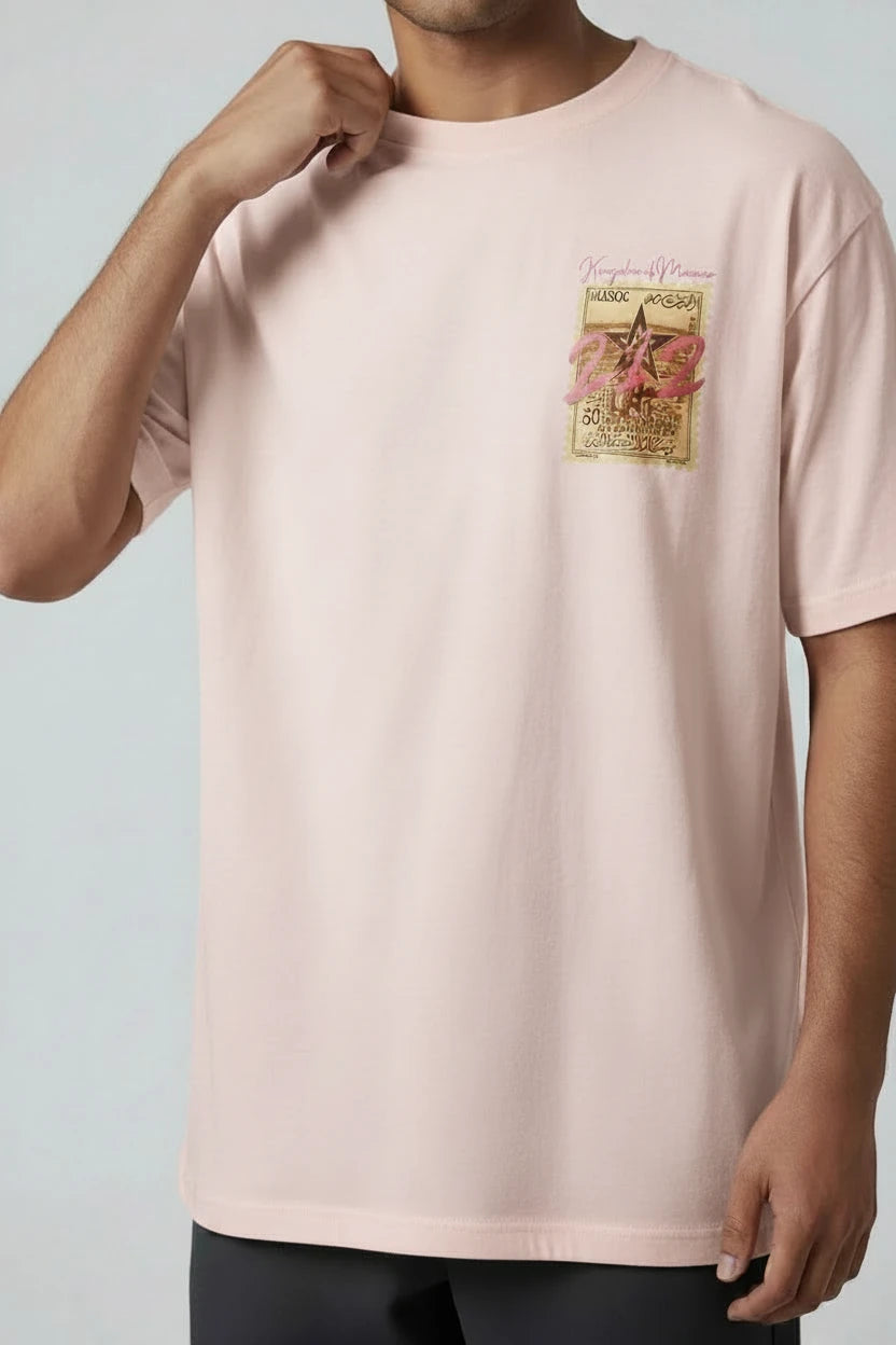 T-shirt homme Maroc 212 imprimé timbre vintage