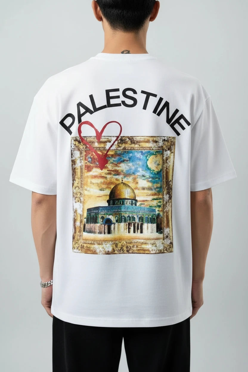 T-shirt homme Palestine imprimé mosquée