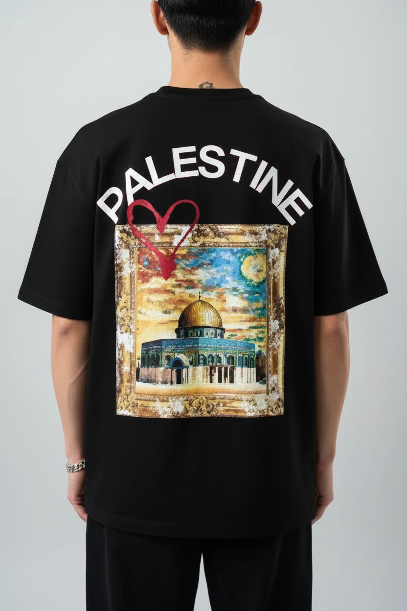 T-shirt homme Palestine imprimé mosquée