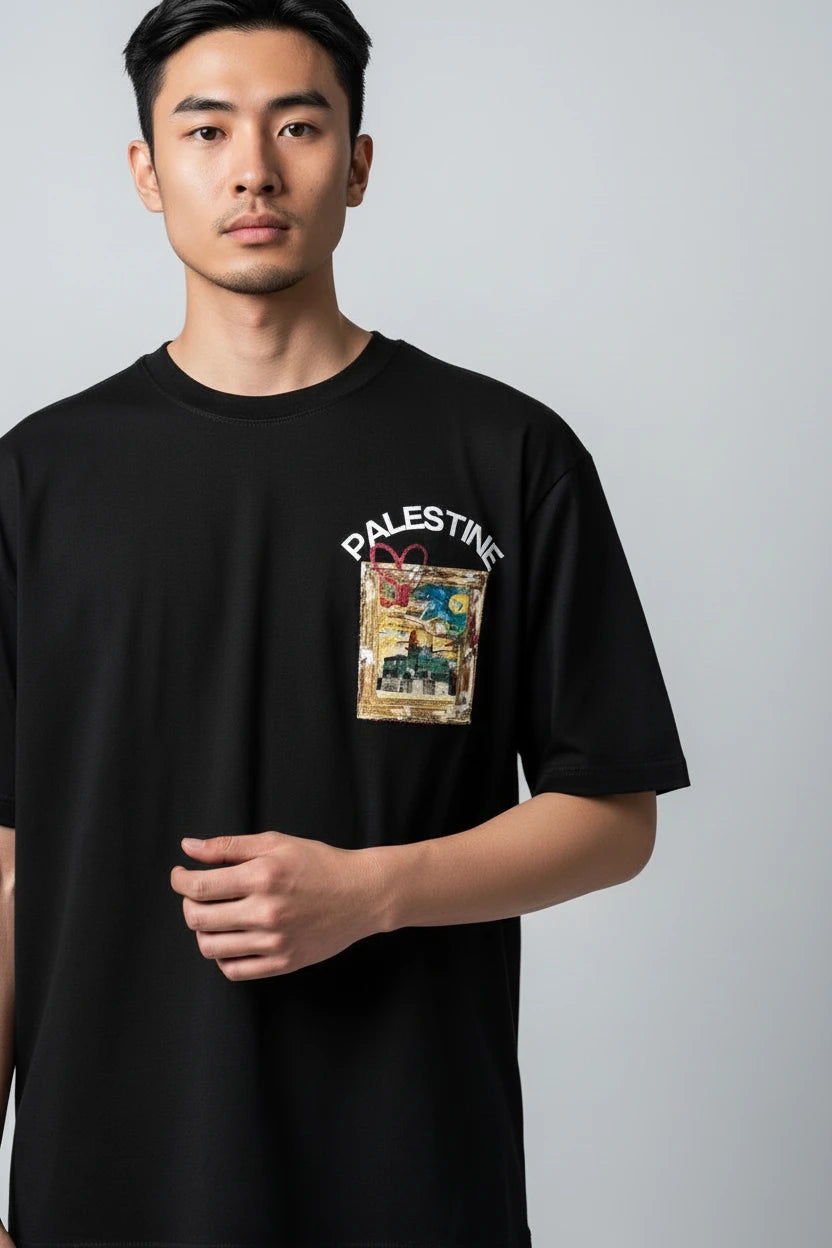 T-shirt homme Palestine imprimé mosquée