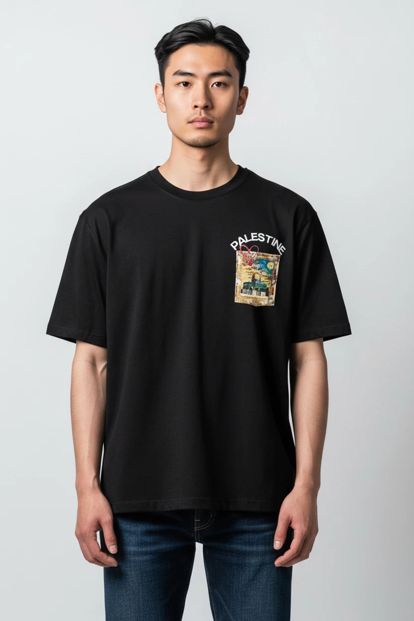 T-shirt homme Palestine imprimé mosquée