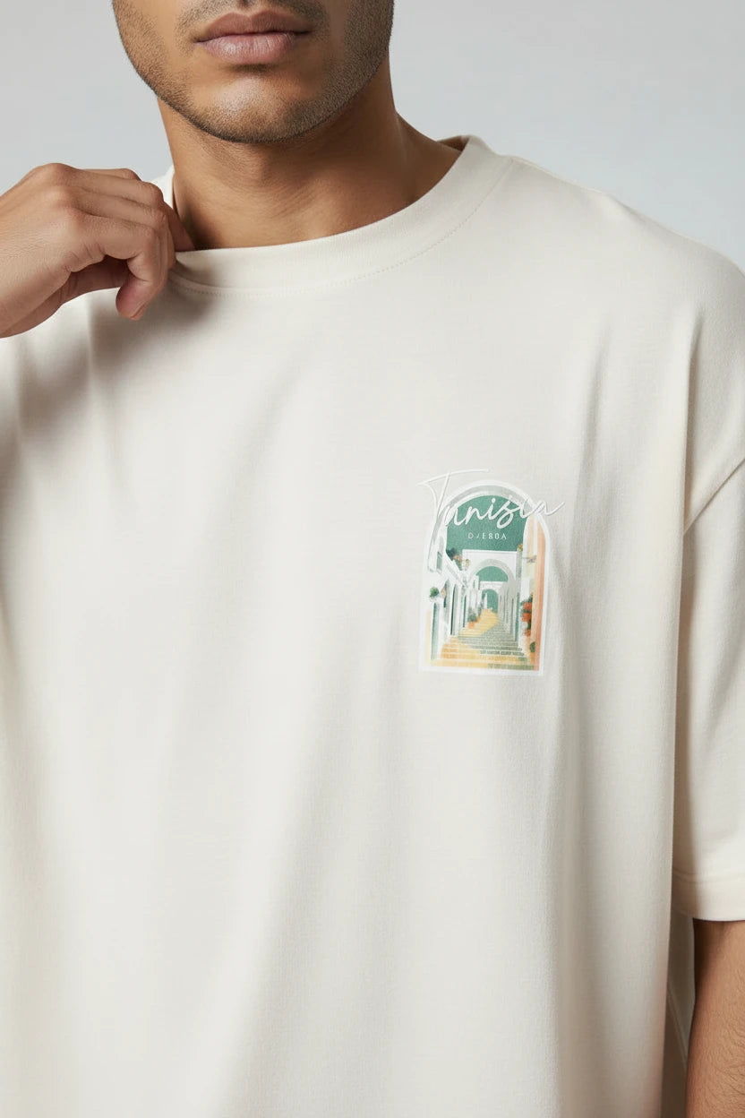 T-shirt homme Tunisie Djerba imprimé médina